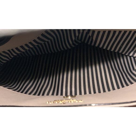 Kate Spade Leather Cameron Street Candace Navy Blue & Cream Crossbody Satchel - Picture 6 of 10